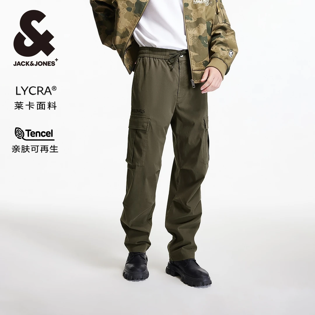 【商场同款】杰克琼斯春季新款简约长裤子多口袋宽松工装风裤男装