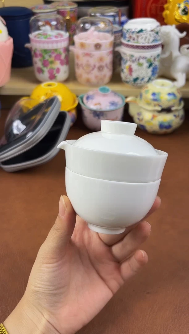 陶瓷茶具摆件旅行套组
