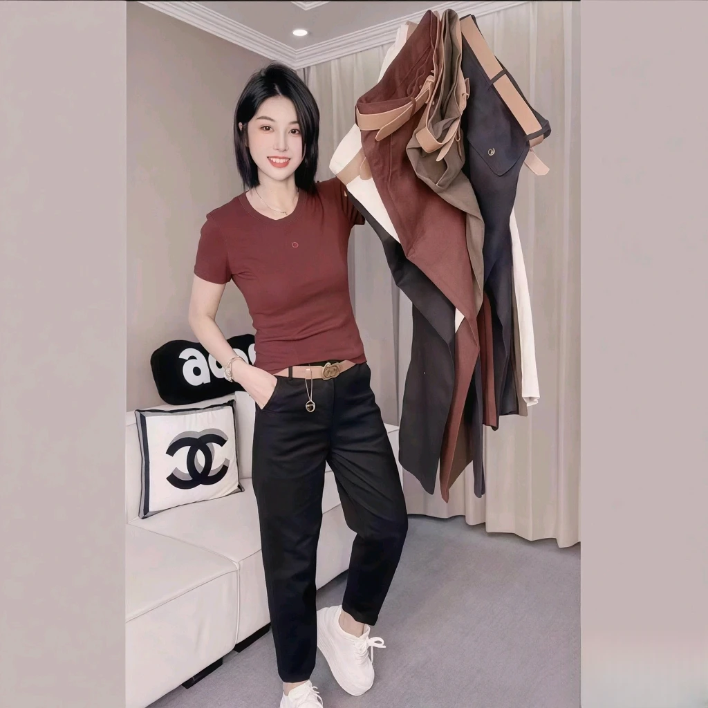 秋季新款女九分牛仔裤洋气百搭小脚直筒裤高腰弹力显瘦遮肉休闲裤