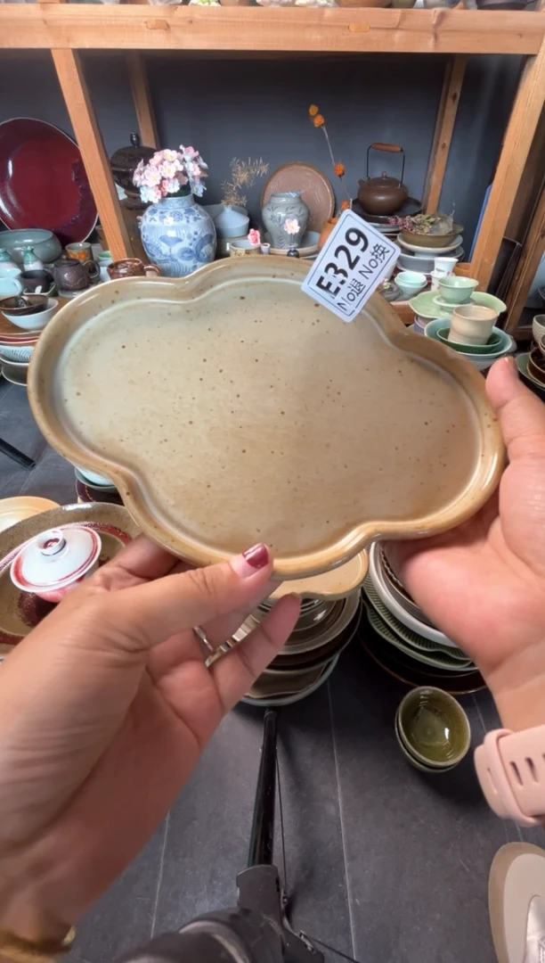 瓷片李*一e329麻点云朵托盘