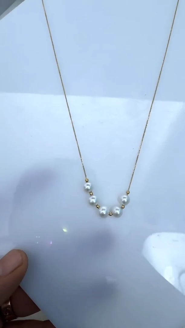 【闪购商品】淡水珍珠颈饰18K金镶嵌项链