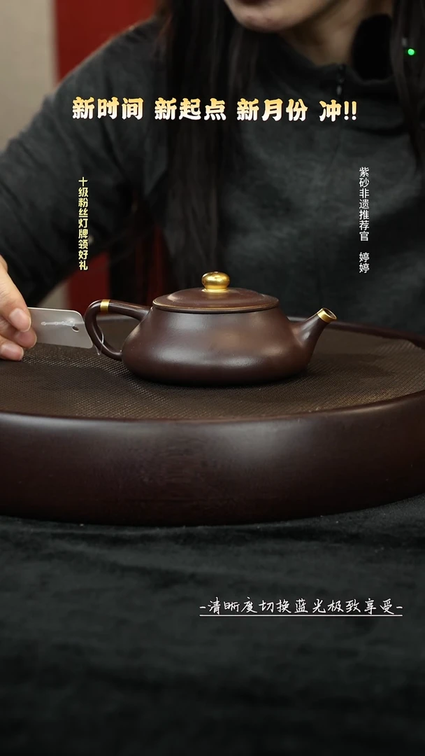 茶壶紫砂HC07806紫泥石瓢160c