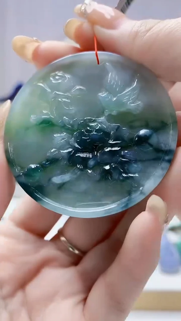 未镶嵌定制翡翠4852DD-毛货挂件33