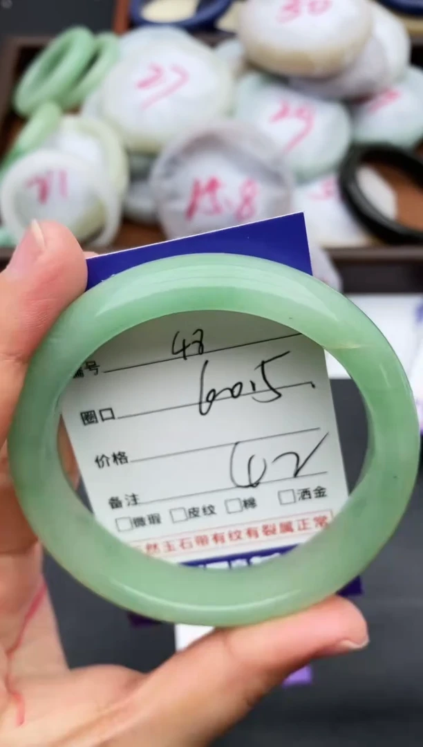 未镶嵌手镯石英质玉48+60.5