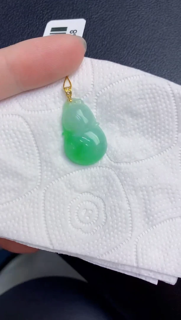 颈饰18K金镶嵌翡翠天然翡翠缅甸A货