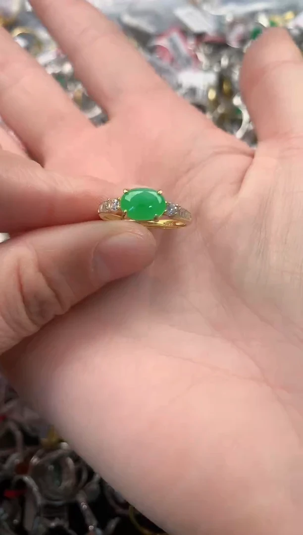 银S925镶嵌戒指翡翠777   6