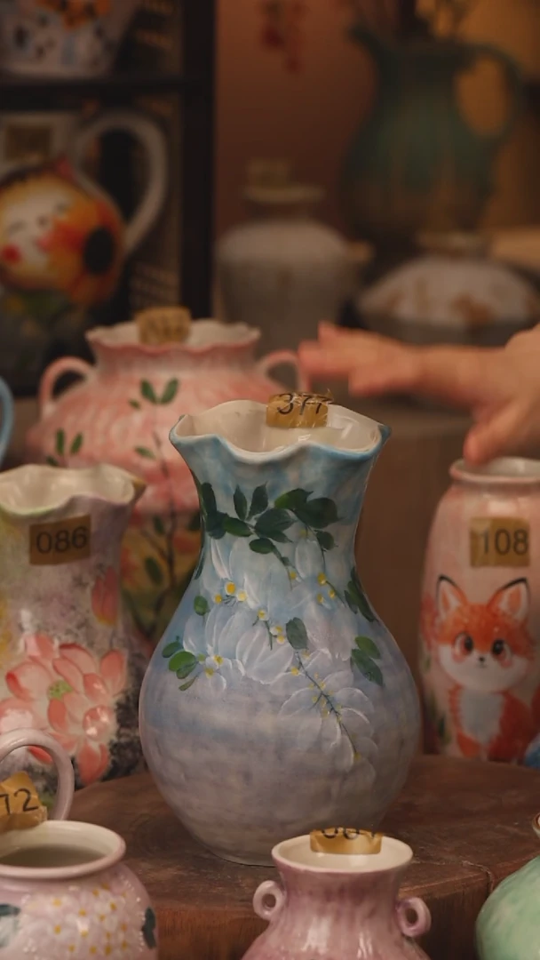 陶瓷377景德镇设计师手作花器摆件侘寂风