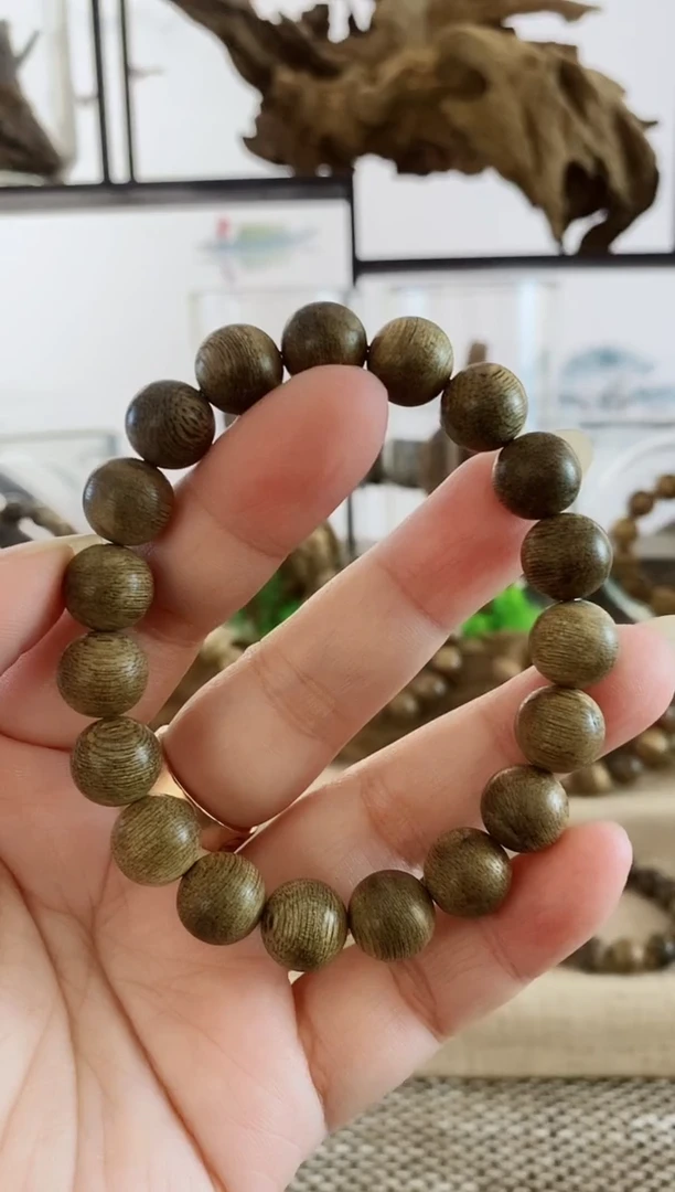沉香手串文莱陈年老料11+MM单圈