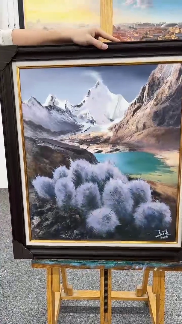 油画吴子逸-60x70-山水-带框