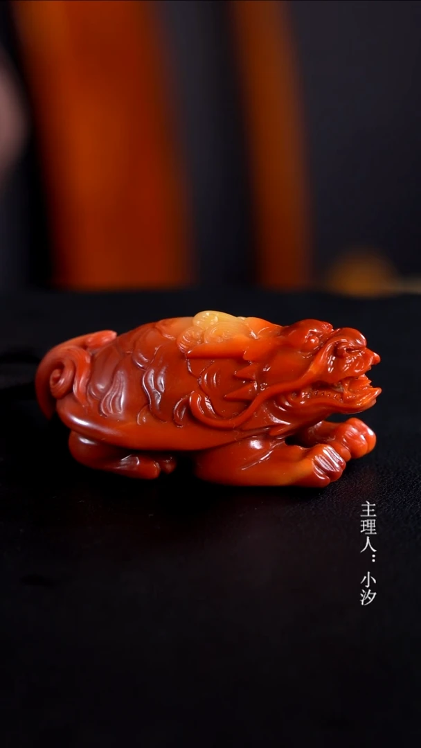 寿山石陈****9龙龟手把件