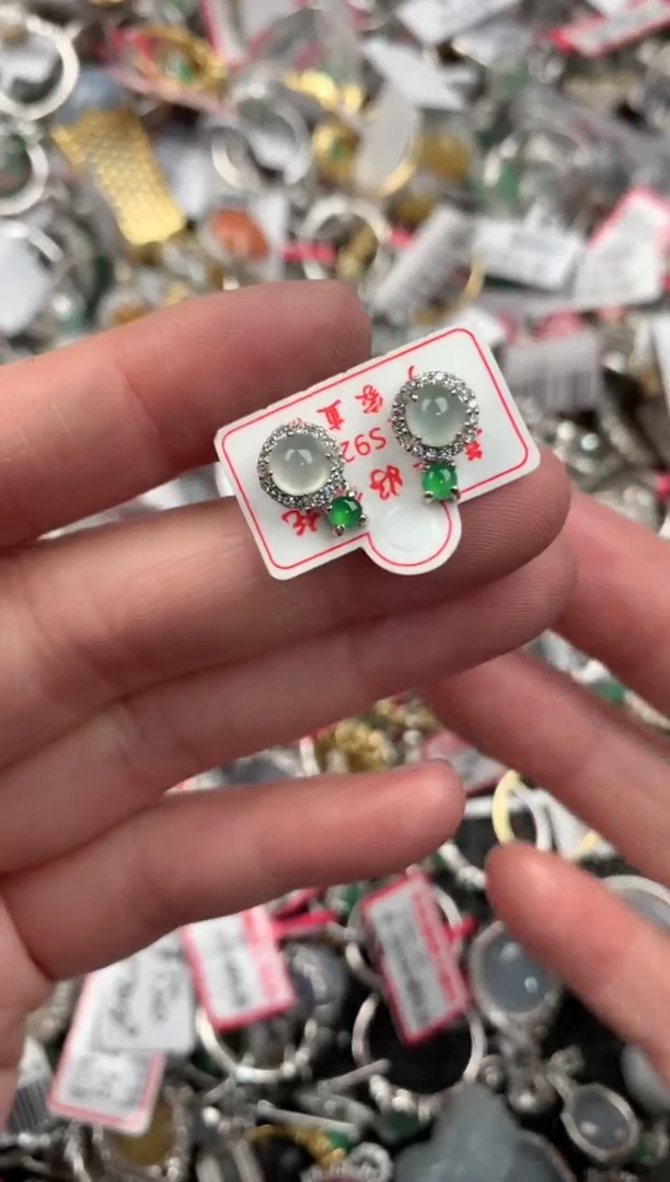 银S925镶嵌戒指翡翠10             2