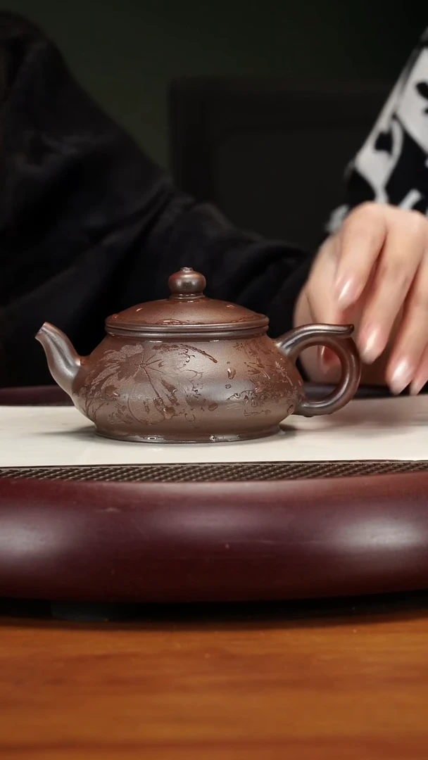 茶壶紫砂90ZXJ潘壶天星紫金砂240cc