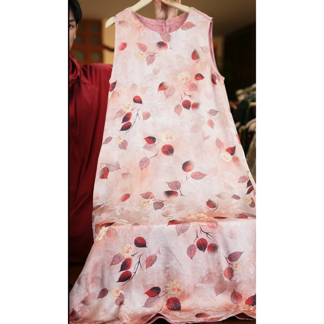 春桃<<非遗美学>>1130香云纱气质吊带背心裙