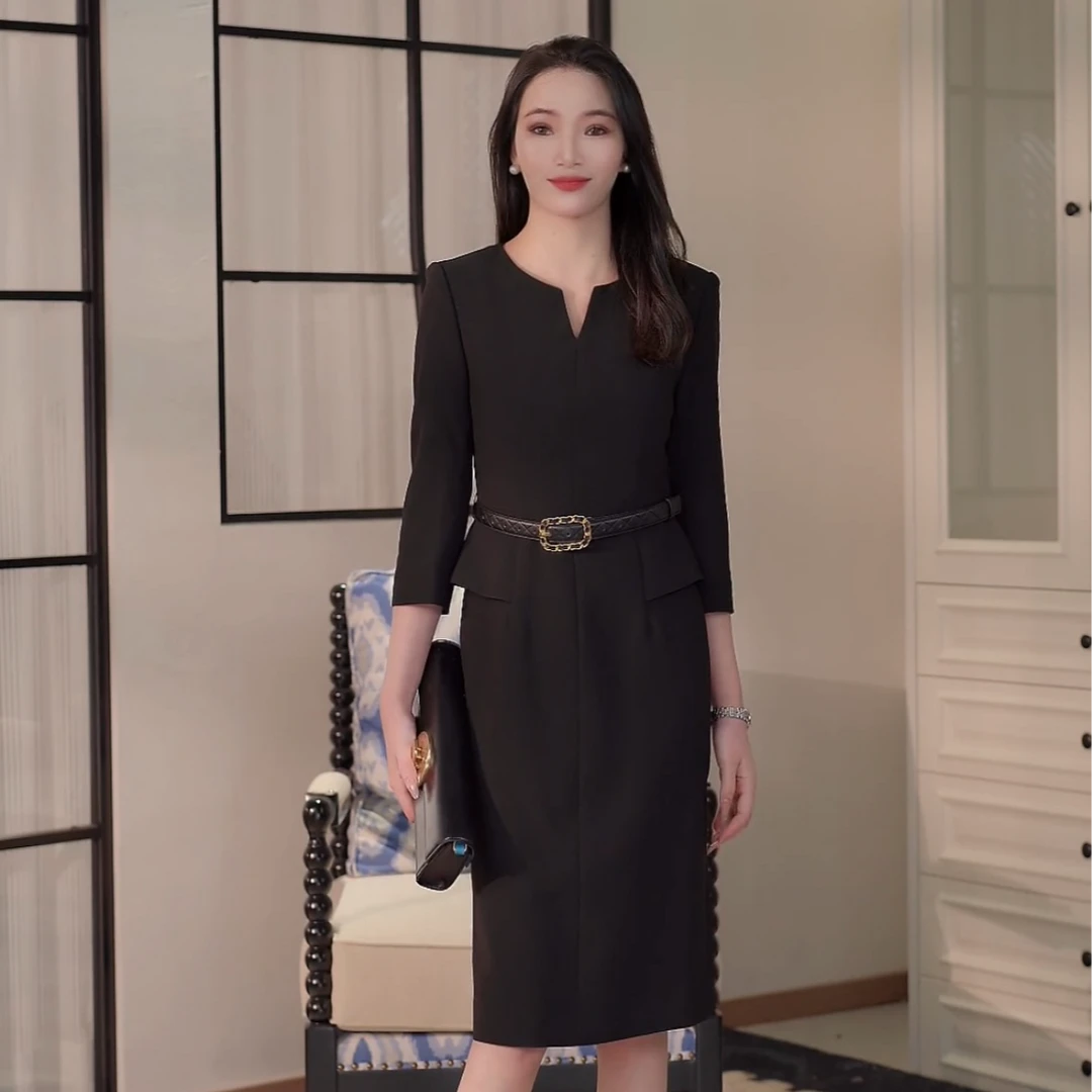 显瘦连衣裙长袖轻奢时尚收腰WMYC1112