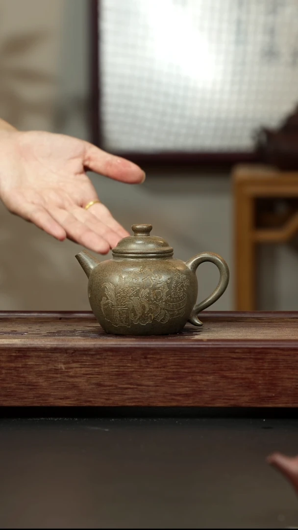 紫砂茶壶青段柴烧 大彬圈钮