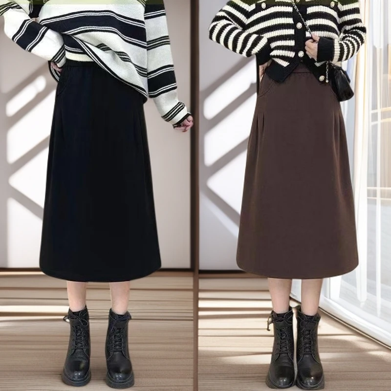 2025网红裙子秋款高腰半身裙女可露丽风显瘦a字裙百搭秋冬款裙子