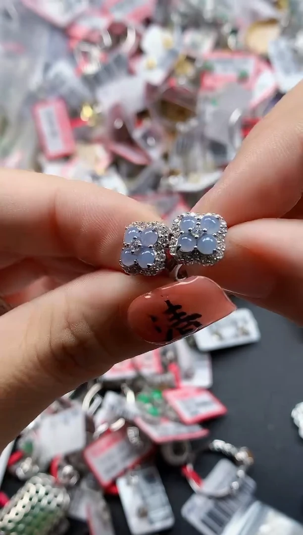 银S925镶嵌戒指翡翠天然A货缅甸翡翠