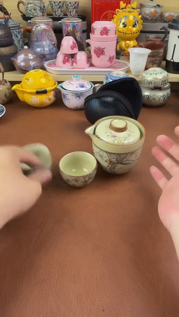 陶瓷茶具摆件旅行套组
