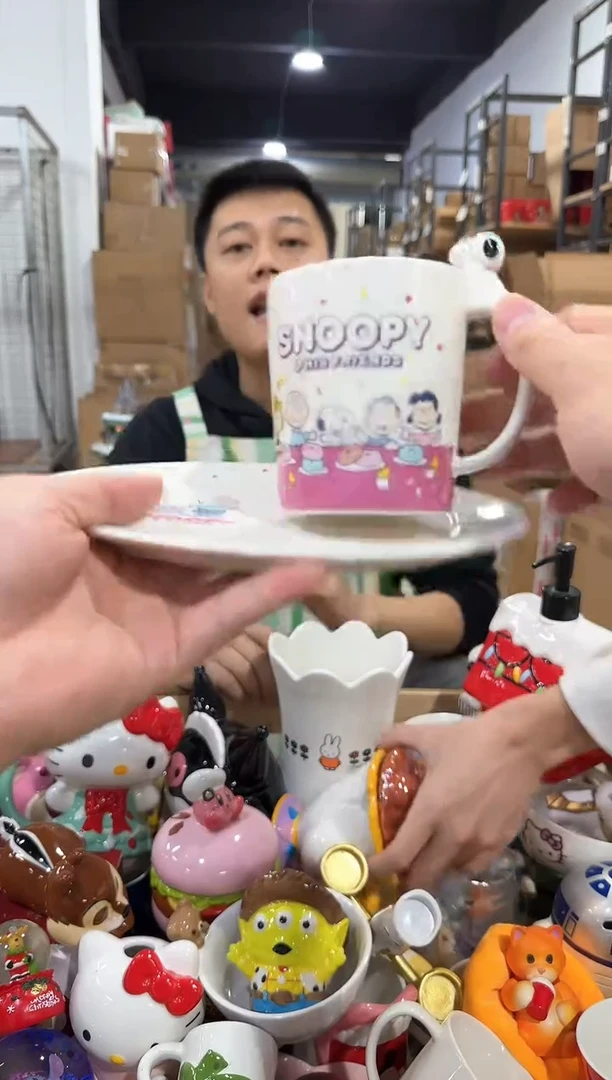 瓷片史努比一杯一碟