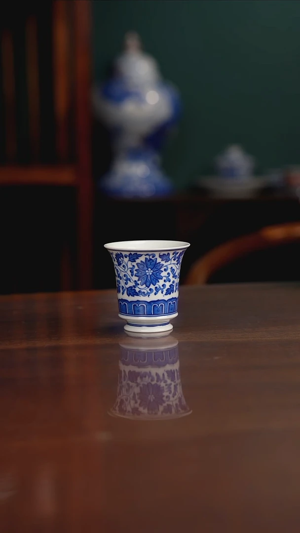 晓月柴窑 缠枝主人杯