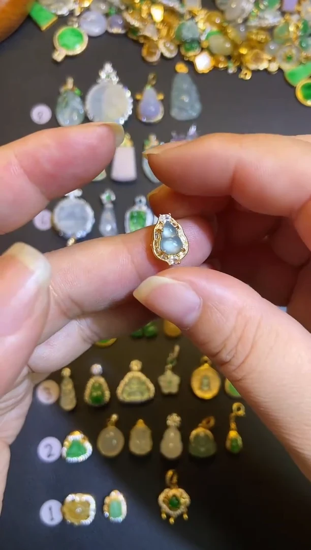 吊坠(不含链)银S925镶嵌翡翠1