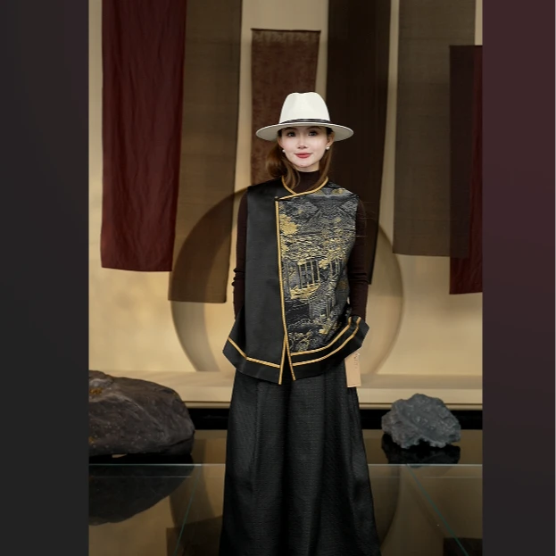 【栖香锦】上久楷 汉宫秋月  设计师款 国风 汉服式 马甲