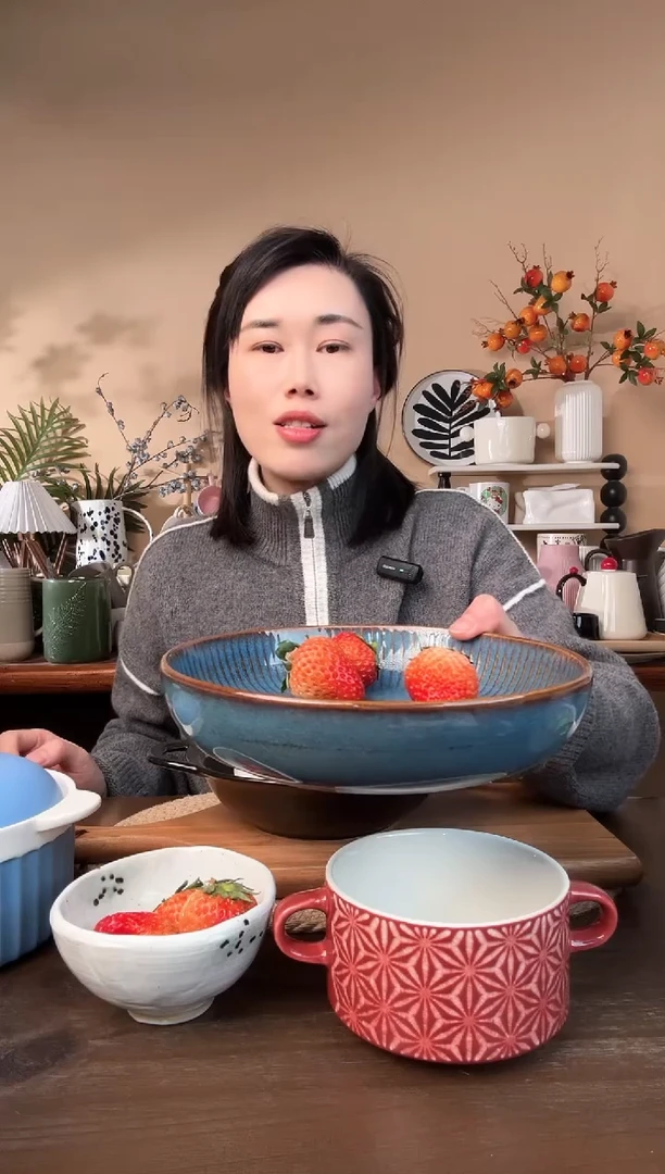 【闪购商品】瓷片8英寸窑变线条麻点碗微瑕