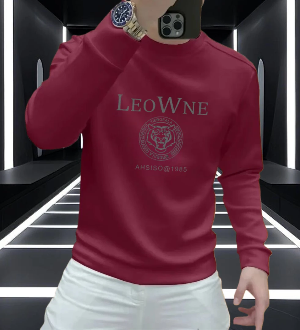 美式重磅秋冬季新款男士休闲圆领卫衣个性加绒印花长袖时尚上卫衣