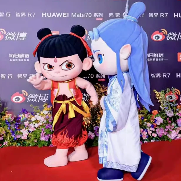 哪咤魔童降世人偶服装可爱哪吒玩偶服敖丙哪咤人穿运动会玩偶服