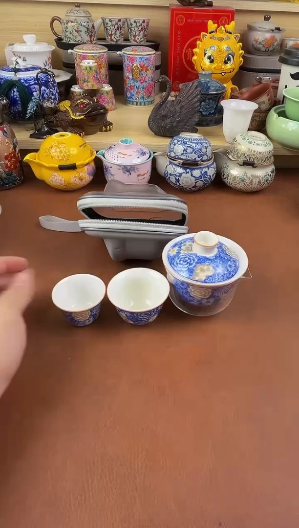 陶瓷茶具摆件旅行套组