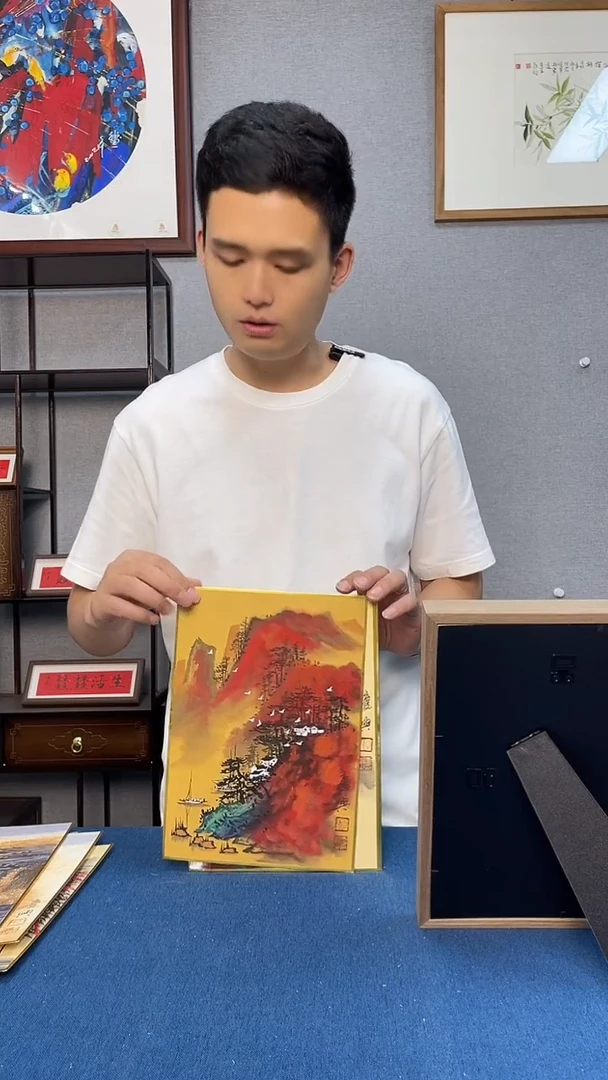 国画122号李庆兴老师国画作品带框