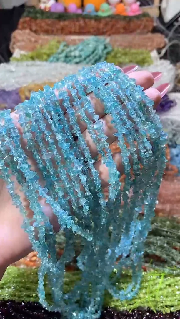 水晶珠宝半成品未镶嵌小蓝磷灰