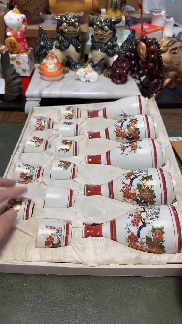 444九谷带款5壶10杯