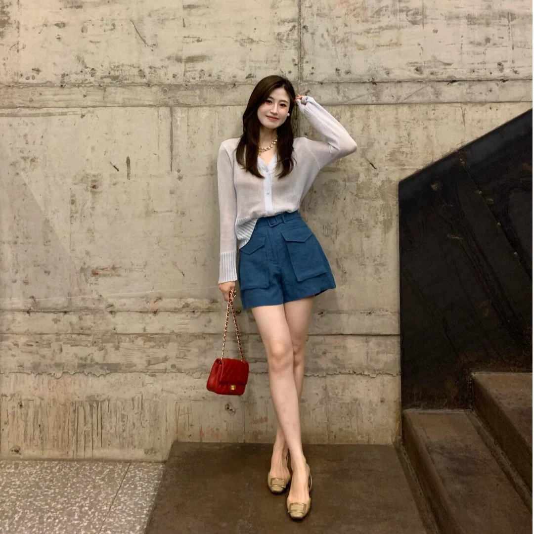 时尚洋气休闲设计时尚上衣百搭气质通勤老钱风松弛感女装短裤套装