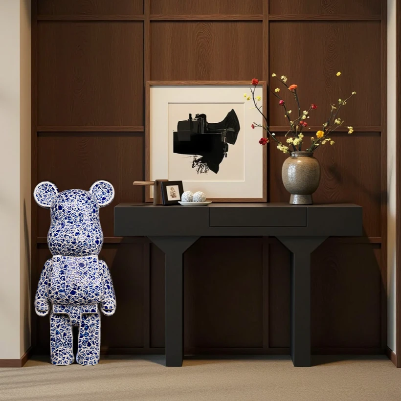 【三周年大促】马赛克青花瓷手工贴片装饰家居客厅玄关摆件暴力熊