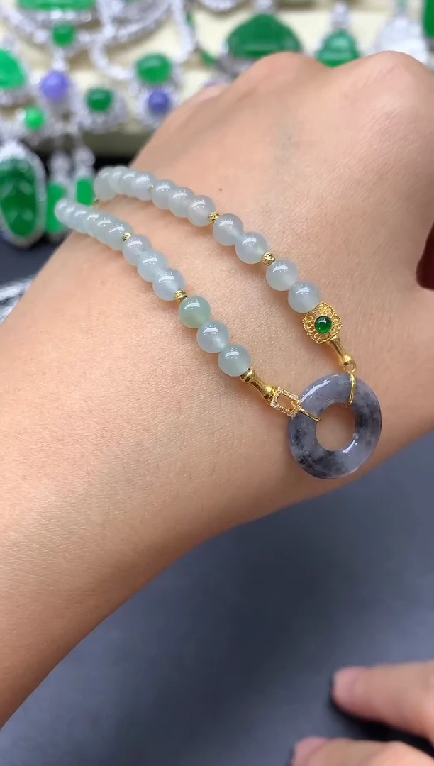 18K金镶嵌手链翡翠299-中国好珍宝