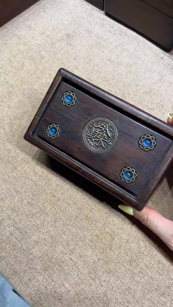 木八方来财镶嵌小机关盒