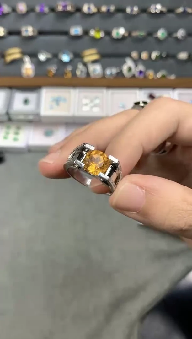 银S925镶嵌戒指黄晶E****超1111