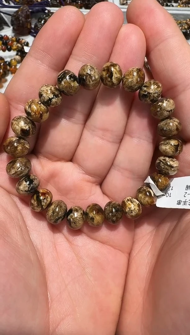 手链琥珀未镶嵌抚顺琥珀 干白花 10MM