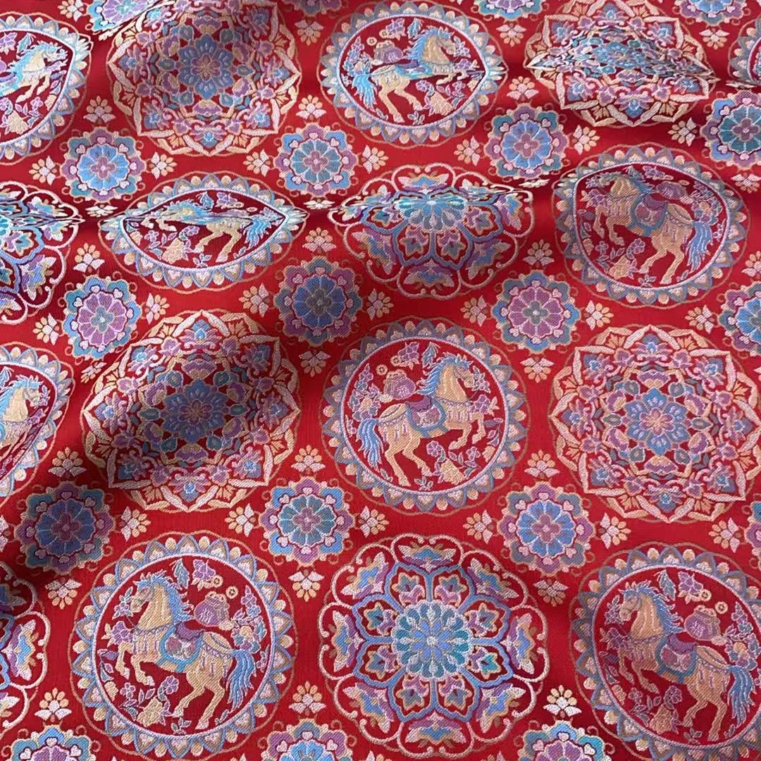 【织途】三马宋锦福马宝相花五重维螺钿工艺45姆米百分百桑蚕丝