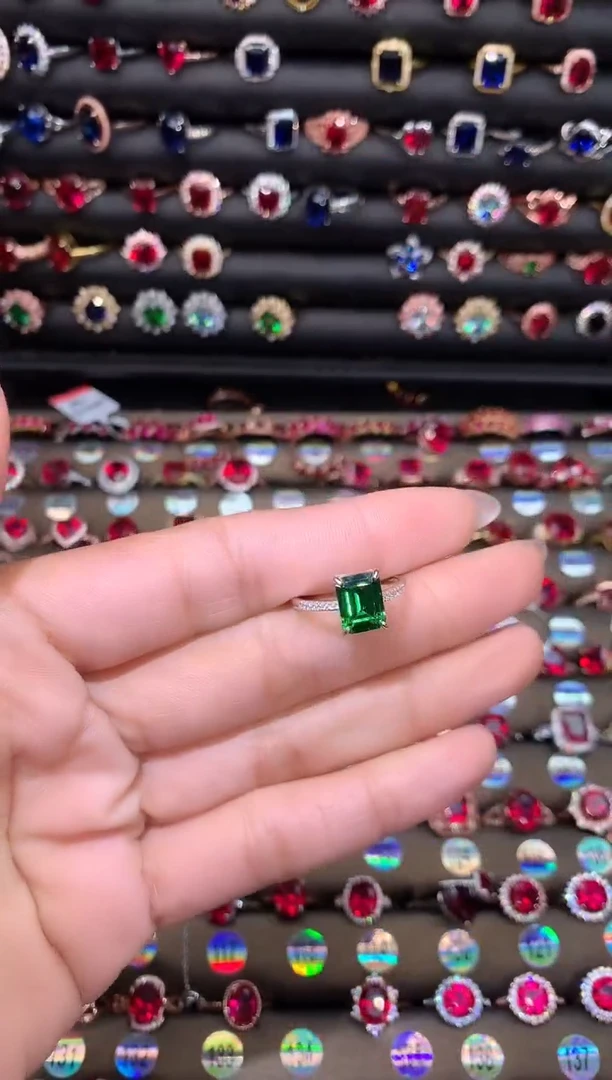 【闪购商品】透辉石戒指银S925镶嵌白79