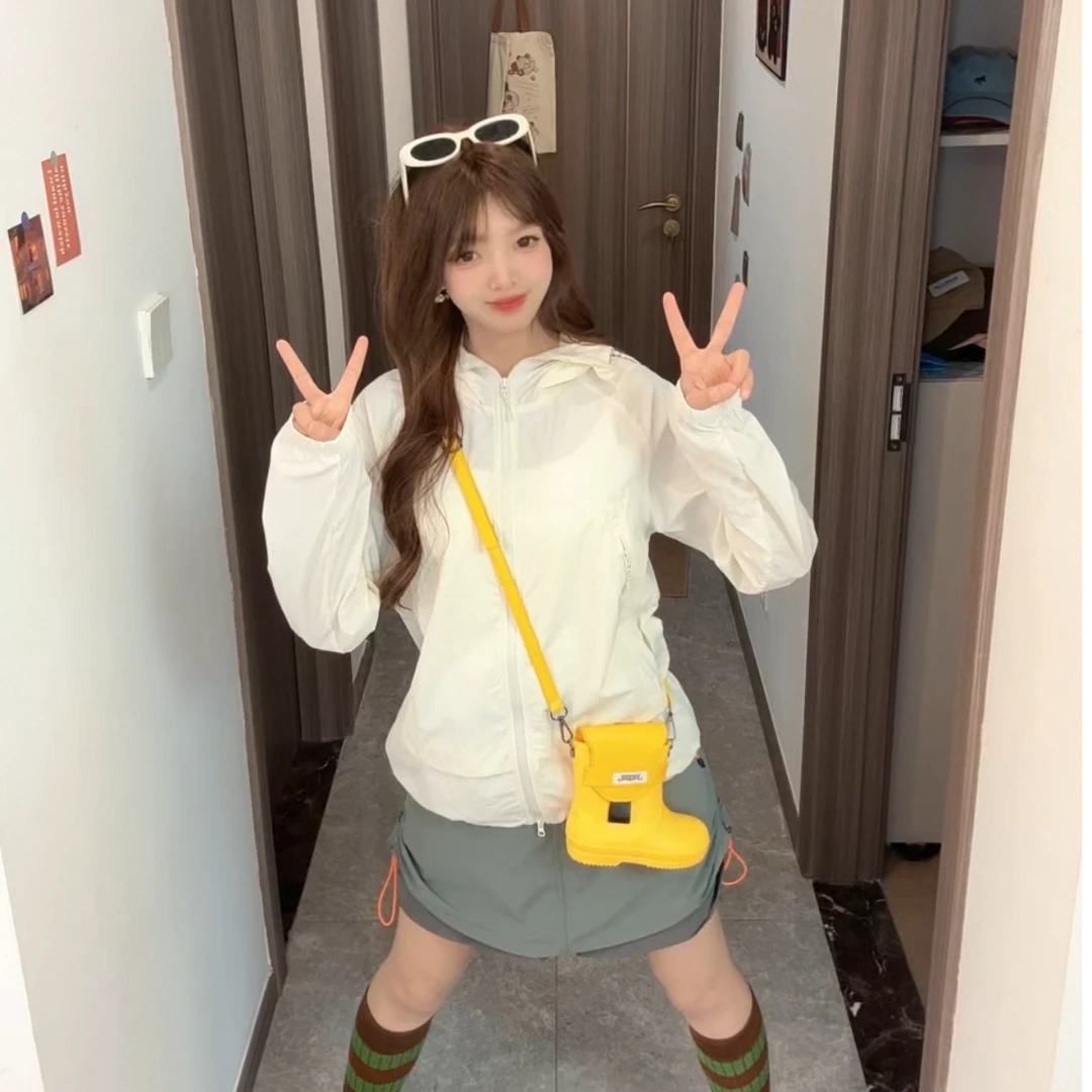 MU KA SEN男女同款夏日必备户外休闲可拆卸帽檐防晒衣女防紫外线