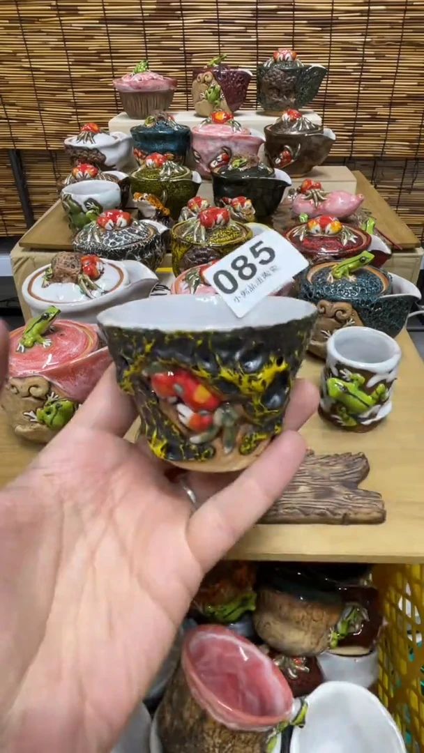 杯085精美粗陶手工柴烧