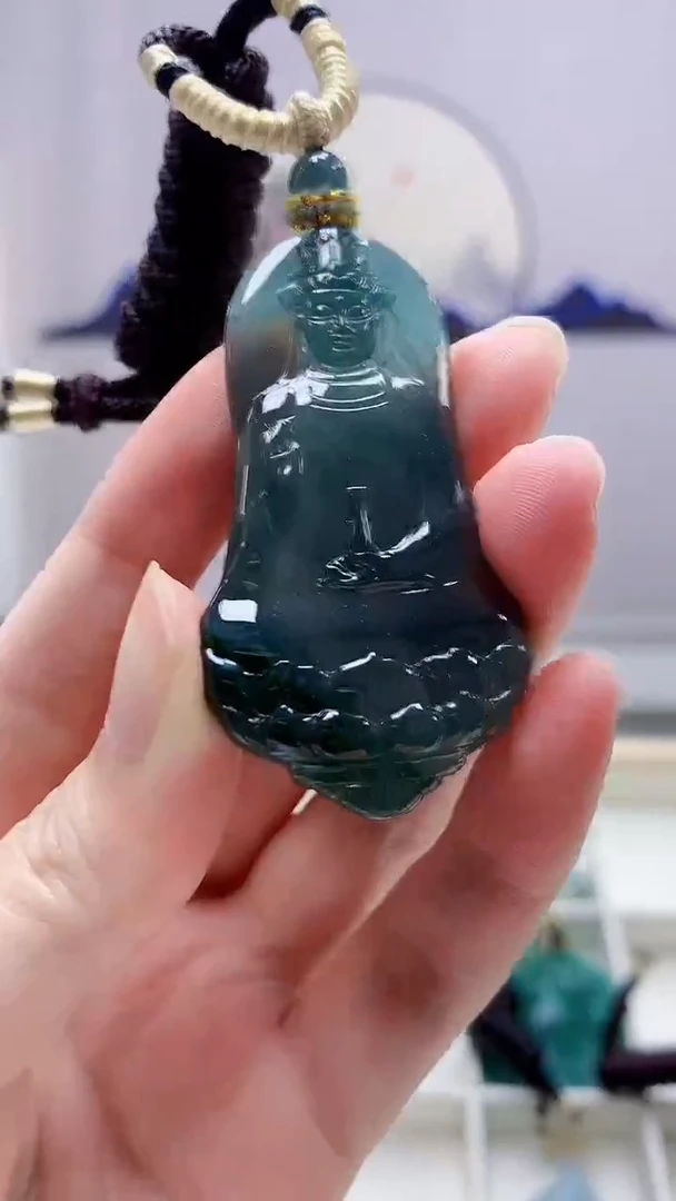 未镶嵌定制翡翠4898zm-毛货挂件56观音