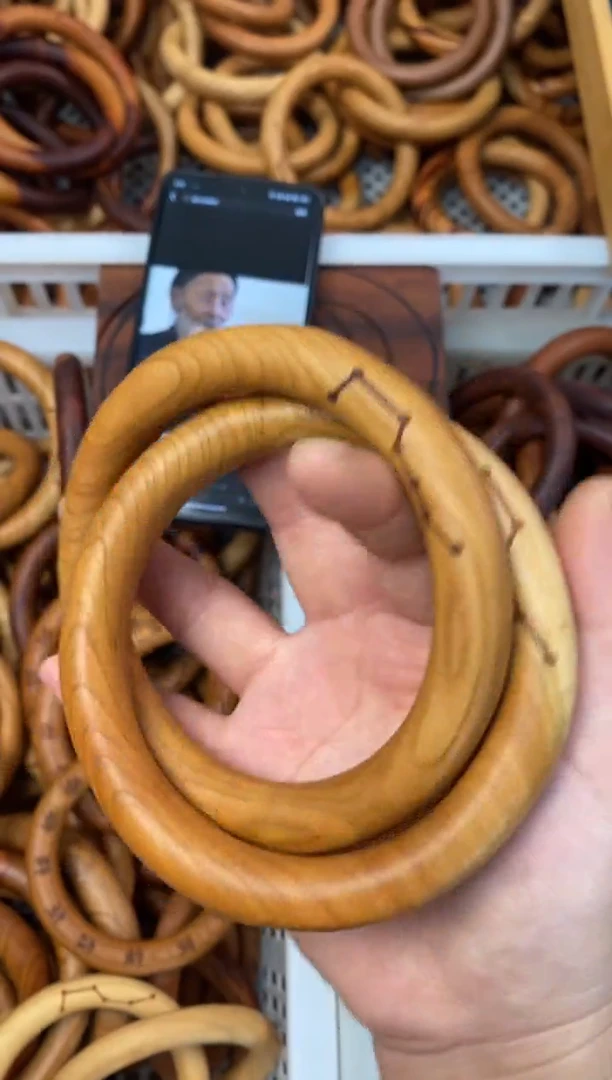 木桃木80乾坤圈刻六七星桃胶微瑕随机发