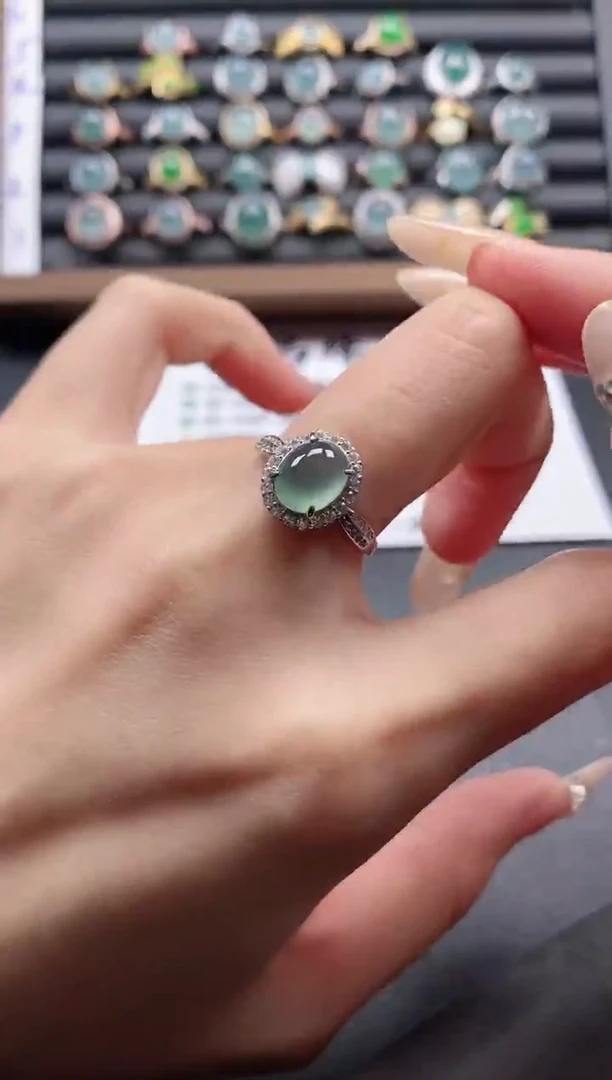银S925镶嵌戒指翡翠51121