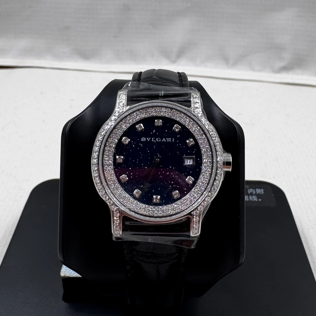 99新 BVLGARI/宝格丽 石英表后镶钻盘29x26带14/256100126