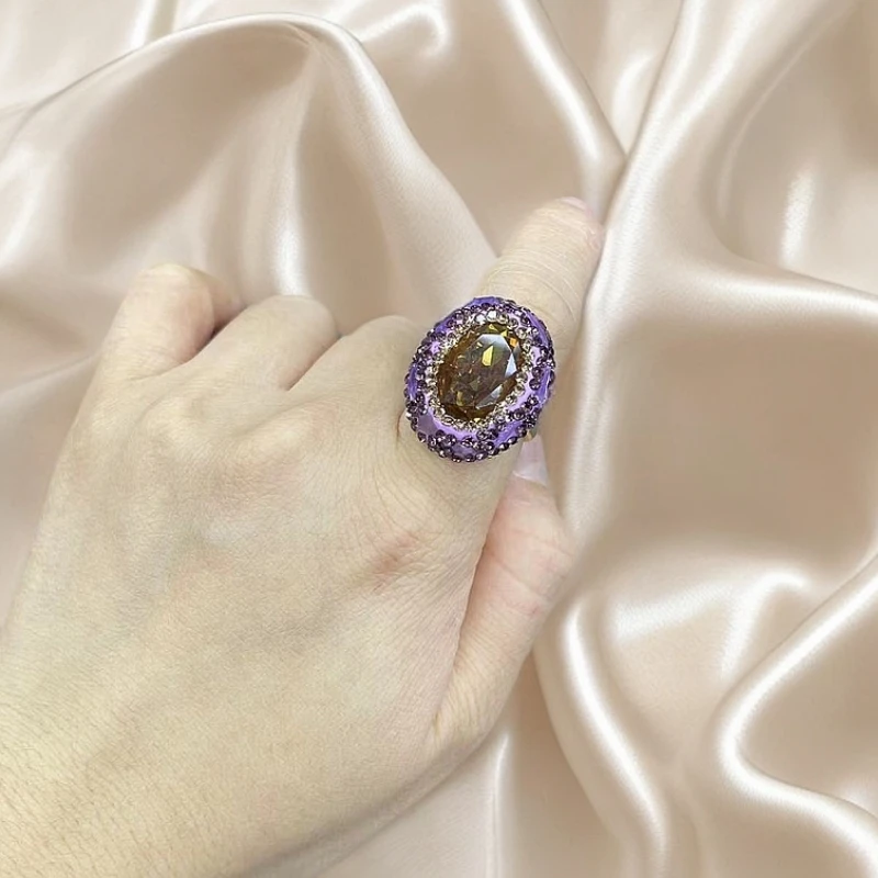 铜合金锆石戒指 铜合金合成锆石戒指