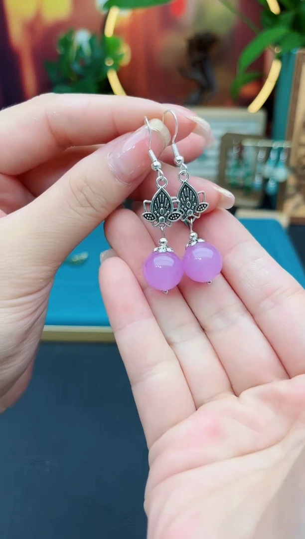 玛瑙/玉髓耳饰银S925镶嵌321000