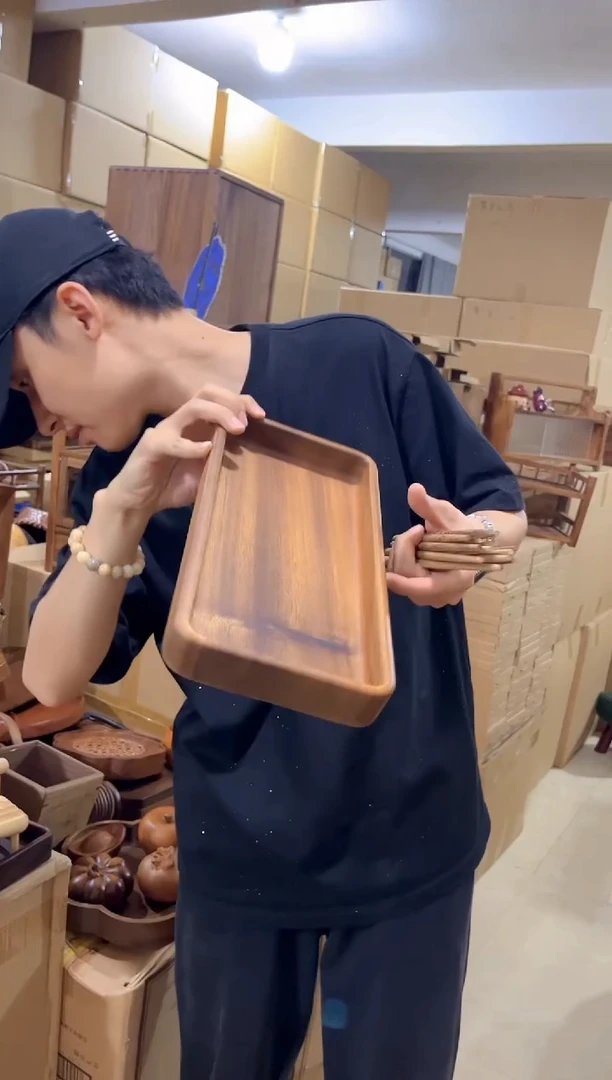 木胡桃木长方盒筷子
